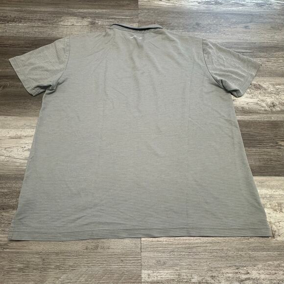 Travis Mathew Gray Mens XL Brand Spellout Stripe Streetwear Polo Shirt - Picture 2 of 14